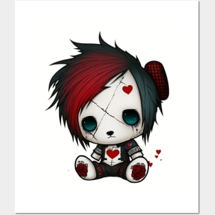 punk rock teddy emo Posters and Art